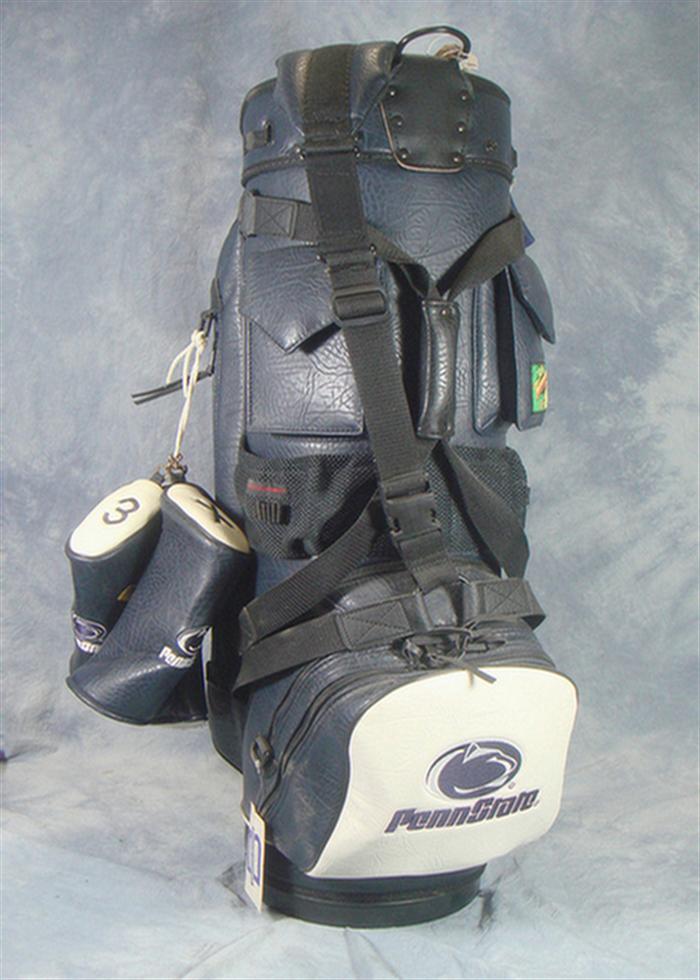 Appraisal: Belding Sports navy blue leather Penn State carry bag club