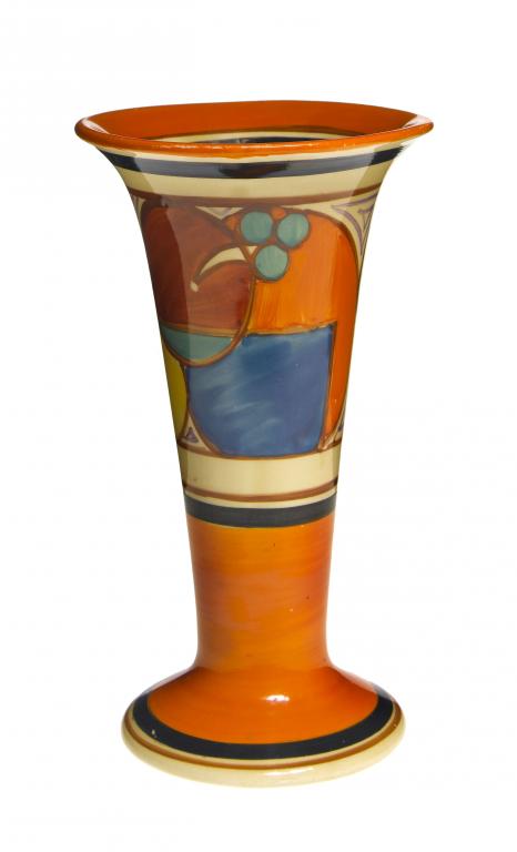 Appraisal: CLARICE CLIFF AN A J WILKINSON MELON ORANGE VASE cm