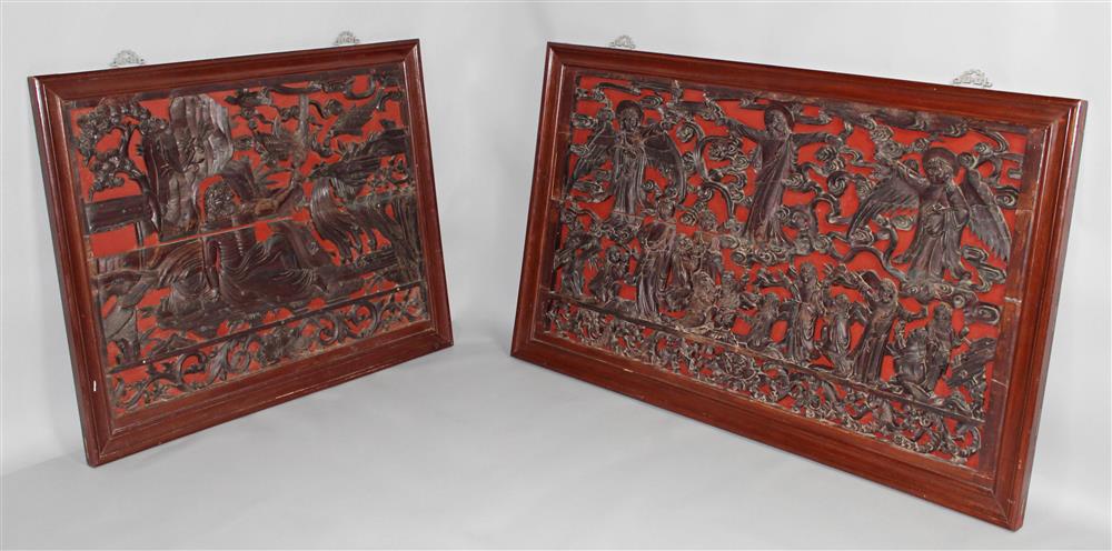 Appraisal: PAIR OF CHINESE EXPORT CHRISTIAN INTEREST PANELS LATE TH CENTURY