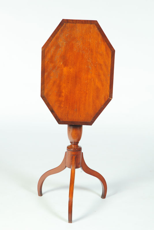 Appraisal: HEPPLEWHITE TILT-TOP CANDLESTAND New England early th century birch Mahogany