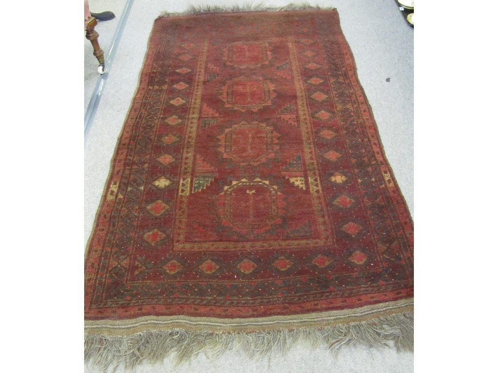 Appraisal: Two Eastern floor rugs on red grounds