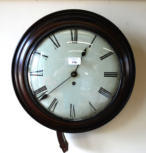 Appraisal: A th mahogany -day single fusee dial clock the convex