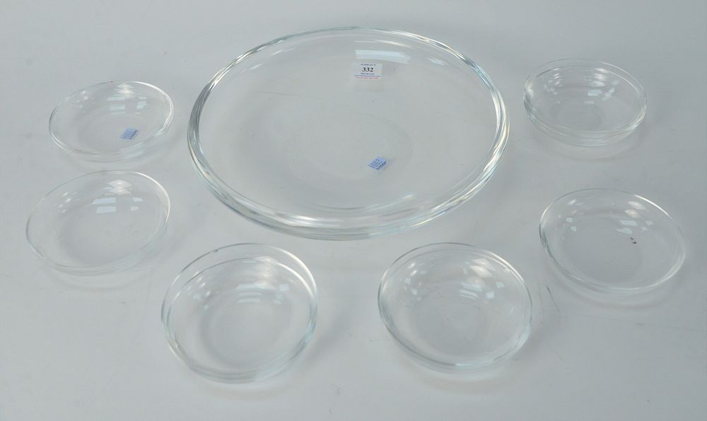 Appraisal: Group of Steuben Crystal to include large center dish and