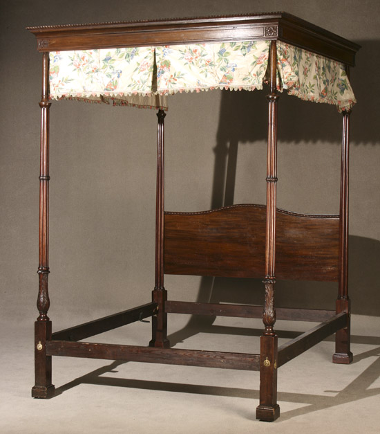 Appraisal: George III Style Mahogany Queen Tester Bedstead Early th Century