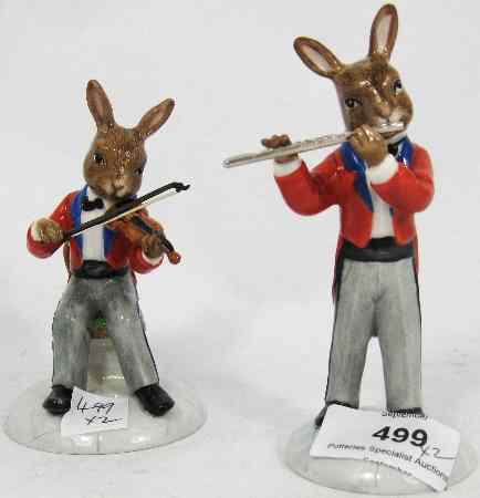 Appraisal: Royal Doulton Bunnykins figures Flute Player Bunnykins DB And Violinist