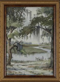 Appraisal: A Street Louisiana Marsh Scene th c water A Street