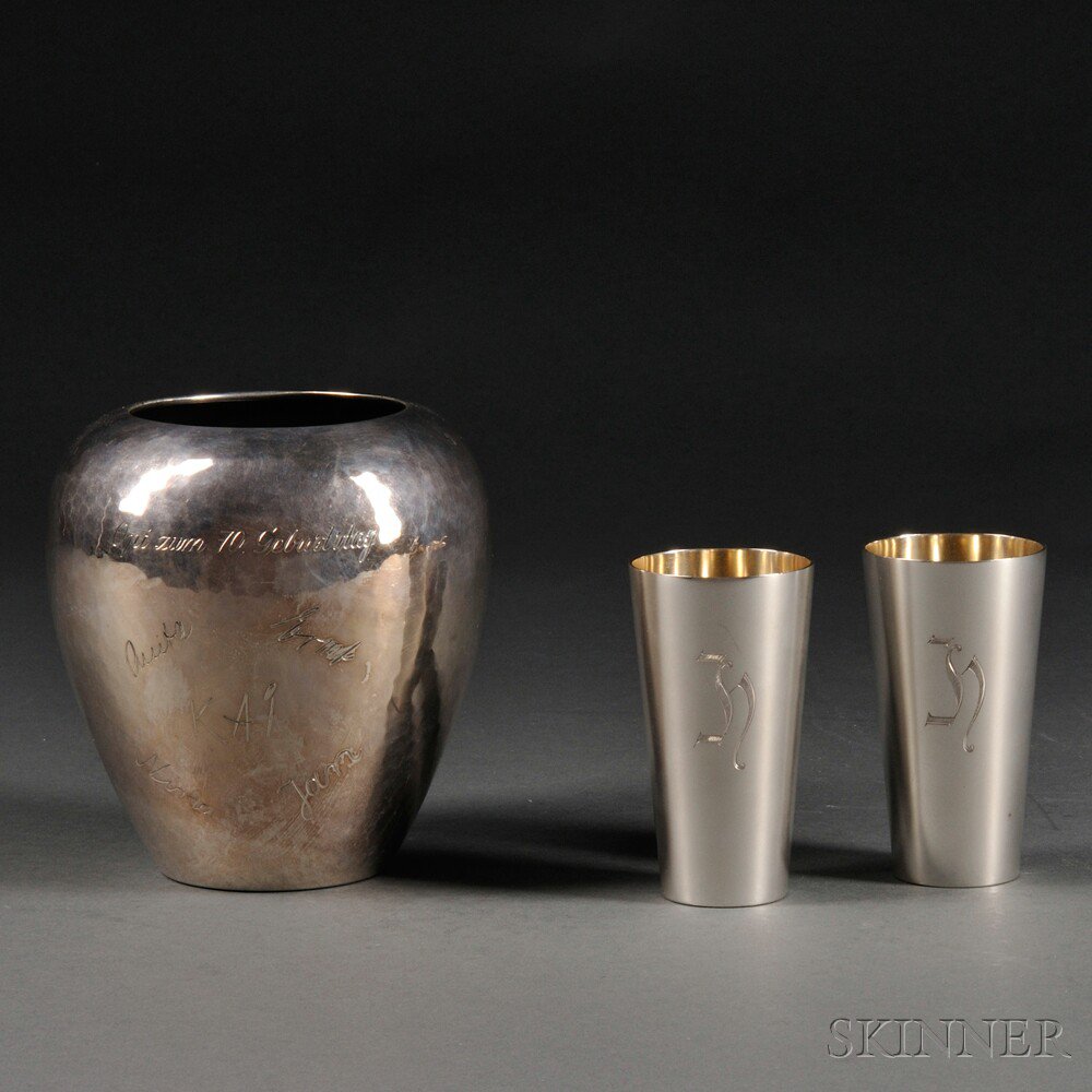 Appraisal: Three German Silver Items mid to late th century Gayer