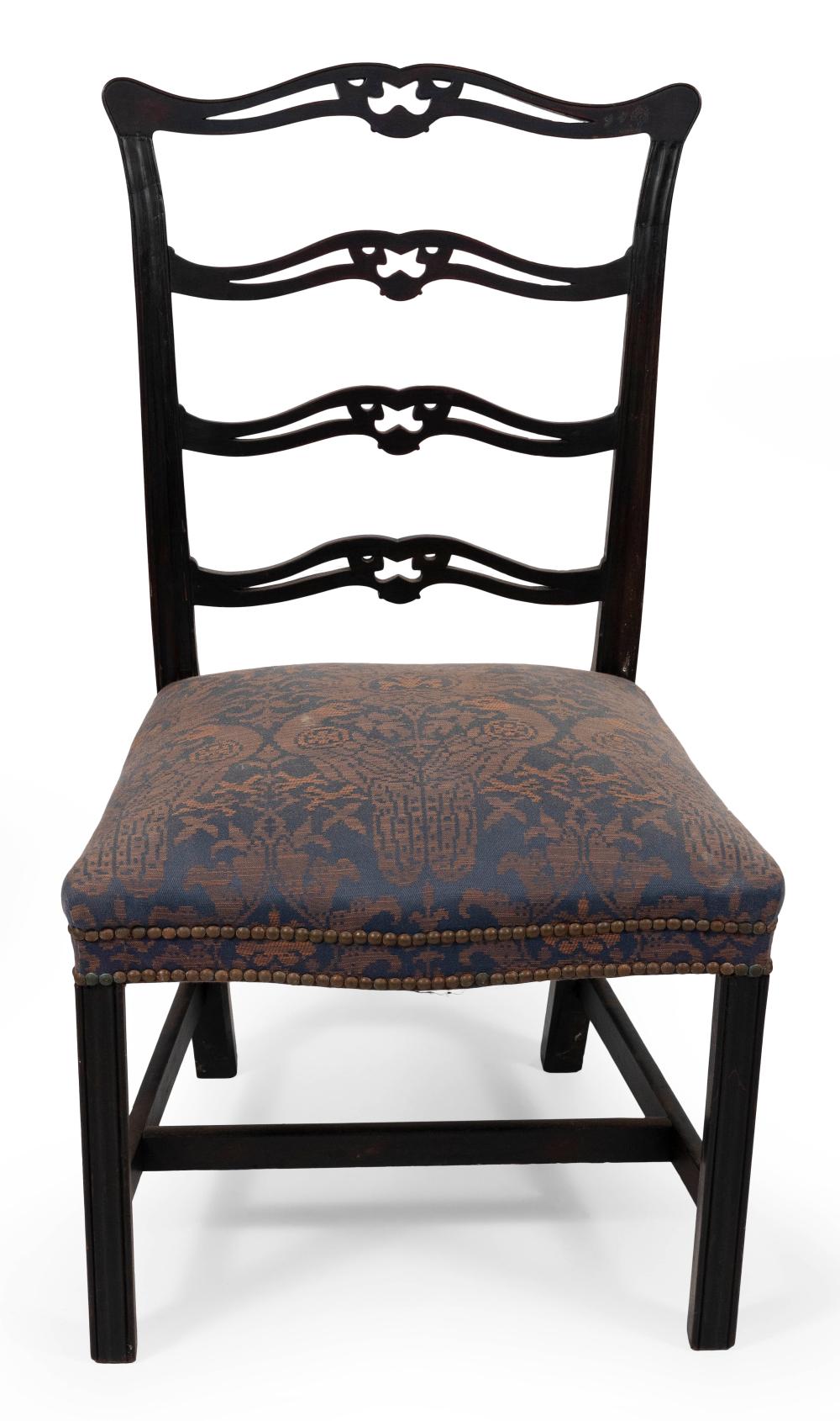 Appraisal: CHIPPENDALE-STYLE RIBBON-BACK SIDE CHAIR CIRCA BACK HEIGHT WIDTH AT FRONT