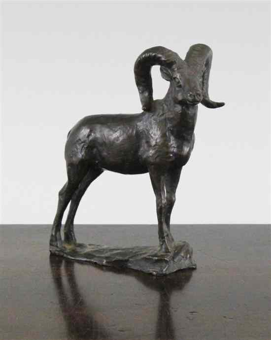 Appraisal: Siegfried 'Siggy' Puchta b a bronze model of a ram