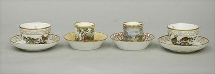 Appraisal: Four French Porcelain Cups and Saucers