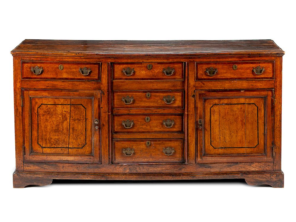 Appraisal: A George III Provincial Parcel Ebonized Sideboard A George III