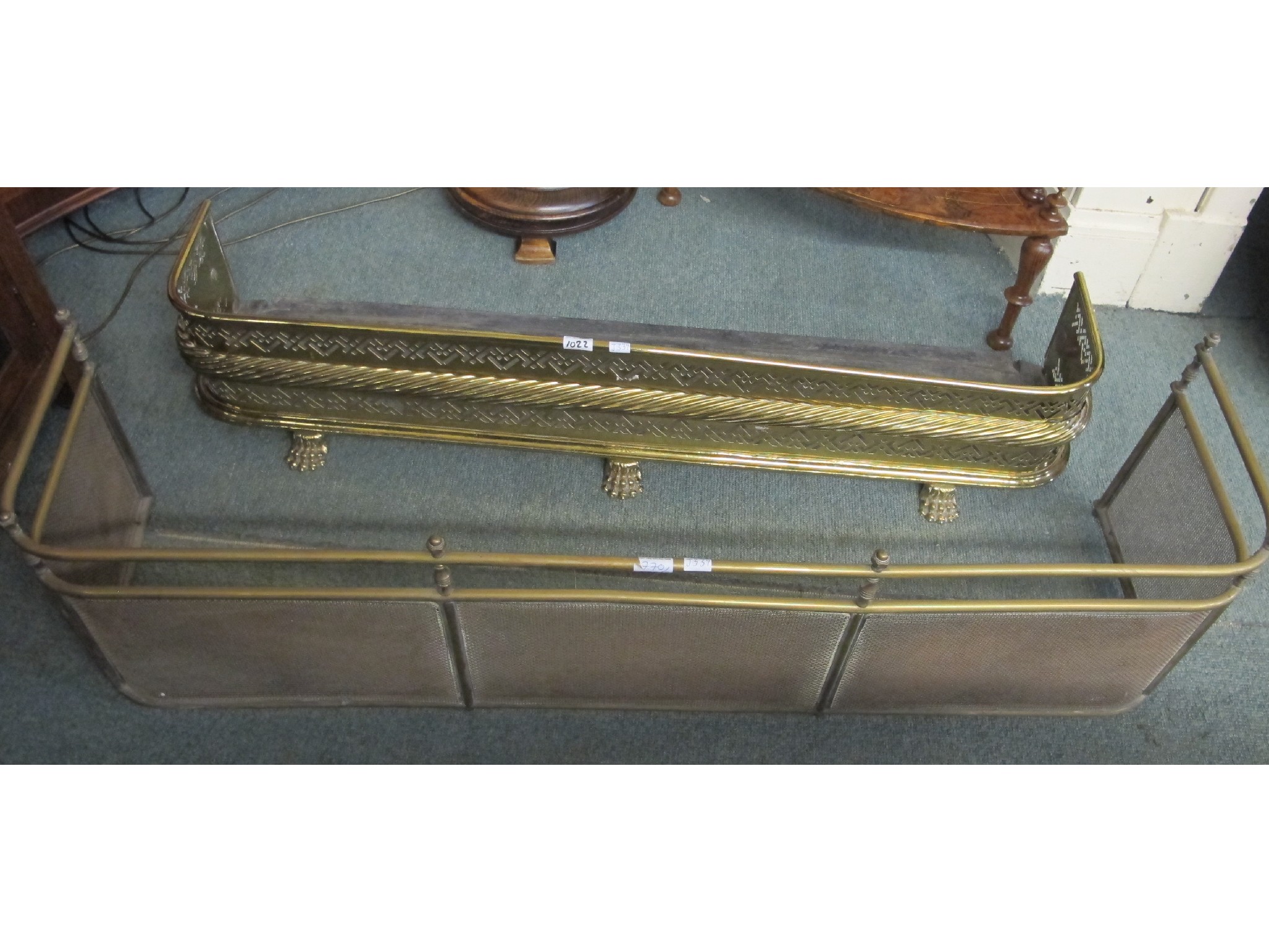 Appraisal: Two brass fenders