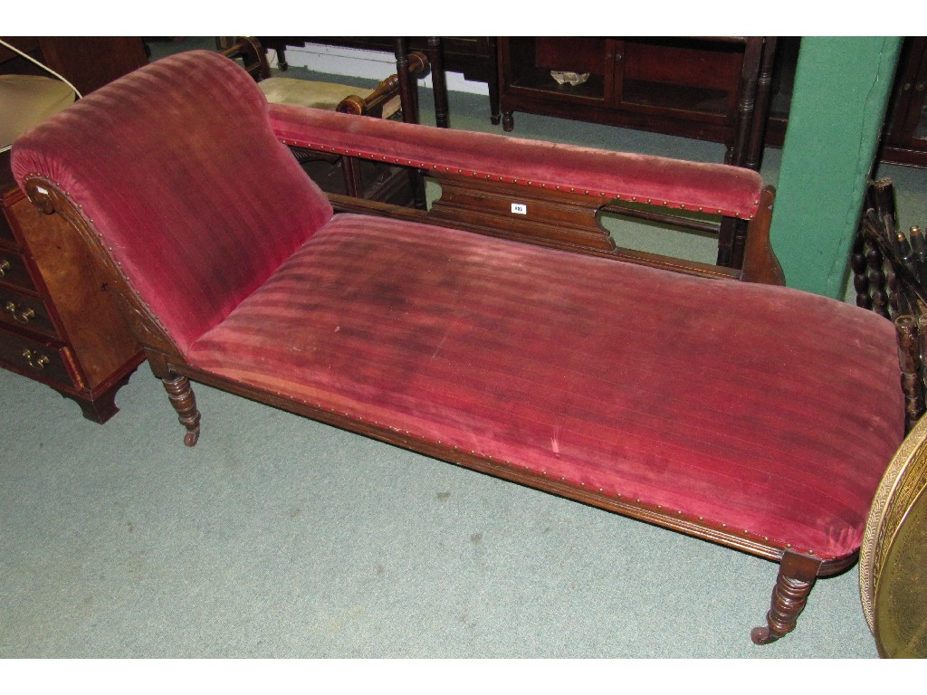 Appraisal: Oak framed chaise longue