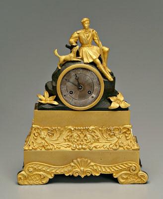 Appraisal: Louis Philippe shelf clock brass mounted pediment with dog and