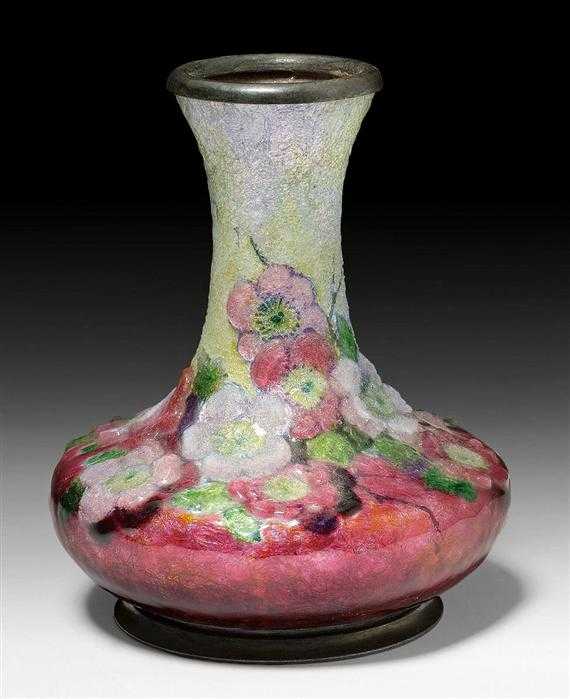 Appraisal: FAURE CAMILLE SMALL VASE circa Enamel on copper H cm