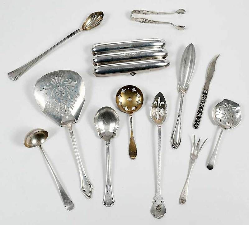 Appraisal: Assorted Sterling Flatware Pieces American th century including seven pieces