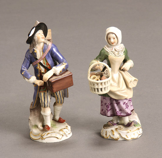 Appraisal: Two Meissen Figures of a Hurdy-Gurdy Man and a Baker's