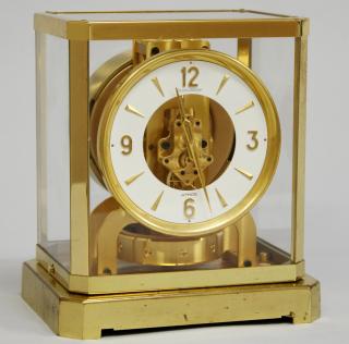 Appraisal: Vintage s the gold-plated tabletop -jewel clock having a white