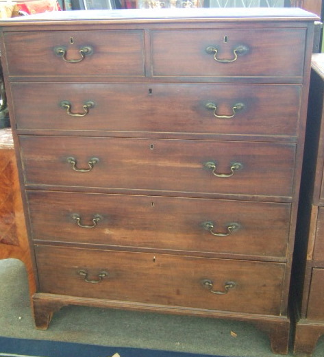 Appraisal: A large late George III mahogany chest of two short