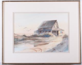 Appraisal: Elizabeth Moore Last Night it Rained Watercolor Framed Last Night