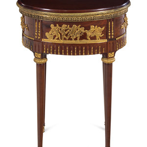 Appraisal: A Louis XVI Style Gilt Metal Mounted Mahogany Tray-Top Side