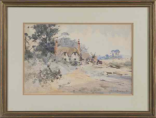 Appraisal: Landscape by George Hammell Watercolor George Hammell American - signed