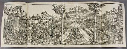 Appraisal: SCHAUFFELIN HANS LEONHARD THE SIEGE OF BETHUBE Woodcut measures x