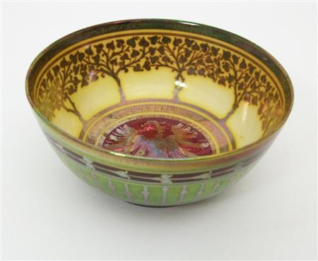 Appraisal: JESSIE JONES FOR PILKINGTON'S CIRCULAR LUSTRE BOWL CIRCA decorated with