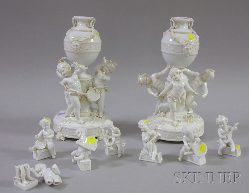 Appraisal: Nine Pieces of Capo di Monte Porcelain including two figurals