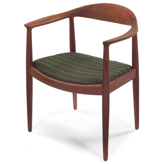 Appraisal: Hans Wegner ''The'' Round chair by Johannes Hansen Denmark oak