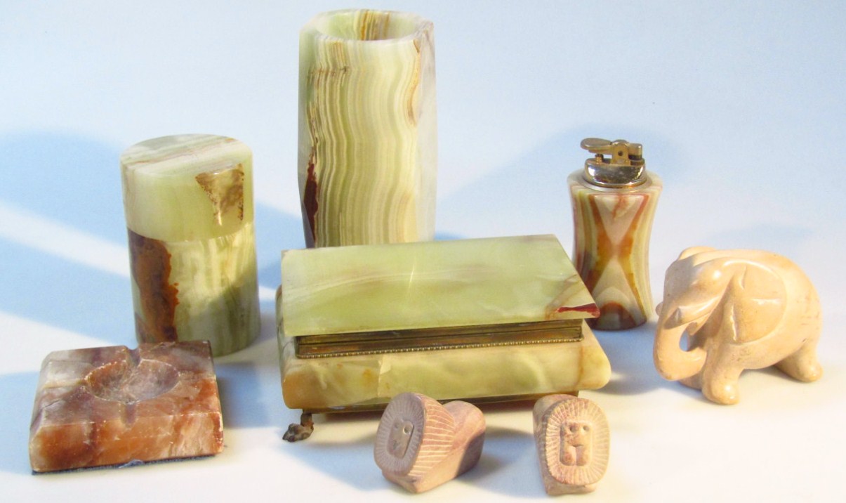 Appraisal: Various onyx and onyx style wares comprising a vase in