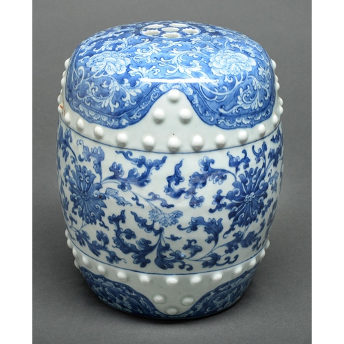 Appraisal: A Chinese blue and white garden seat Qing dynasty late