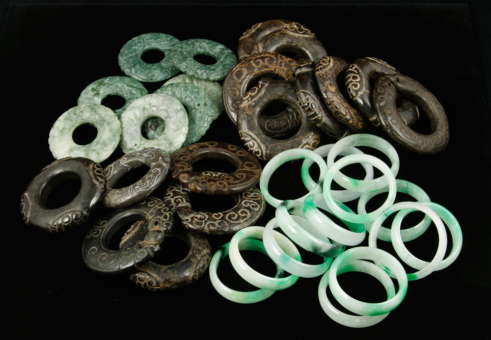 Appraisal: - Lot of Chinese Rings Lot of assorted bi yuan