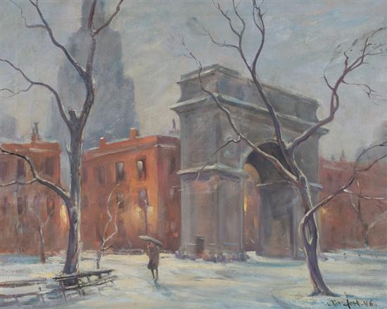 Appraisal: BELLA DE TIREFORT American th Century Washington Square Winter oil