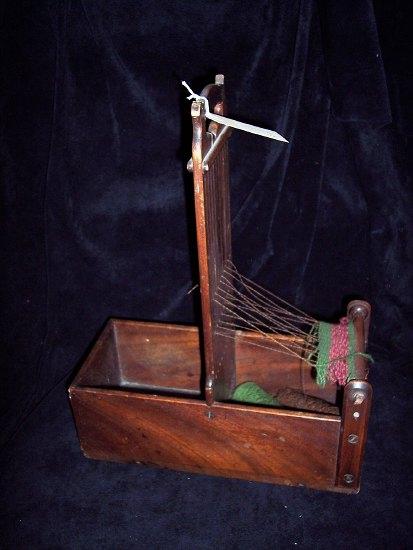 Appraisal: A th Century box loom with pierced handle and rectangular