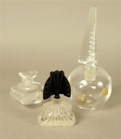 Appraisal: Group of three Lalique perfume bottles mid th century H