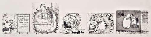 Appraisal: DAVID HOCKNEY Gretchen and the Snurl Five etchings with aquatint