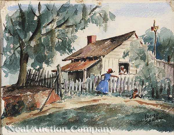 Appraisal: Louise Angelique Sarrazin American New Orleans - Over the Fence