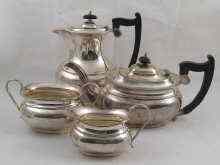 Appraisal: A four piece Queen Anne style silver tea set Sheffield