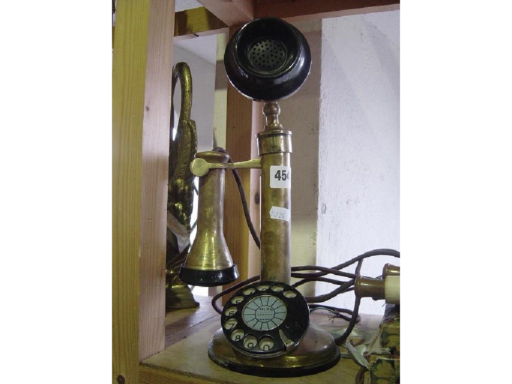 Appraisal: A vintage brass stick phone