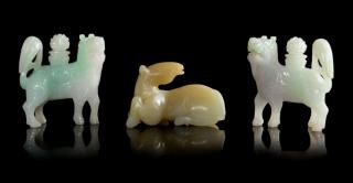 Appraisal: A Small Carved Jade Figure of a Recumbent Horse A