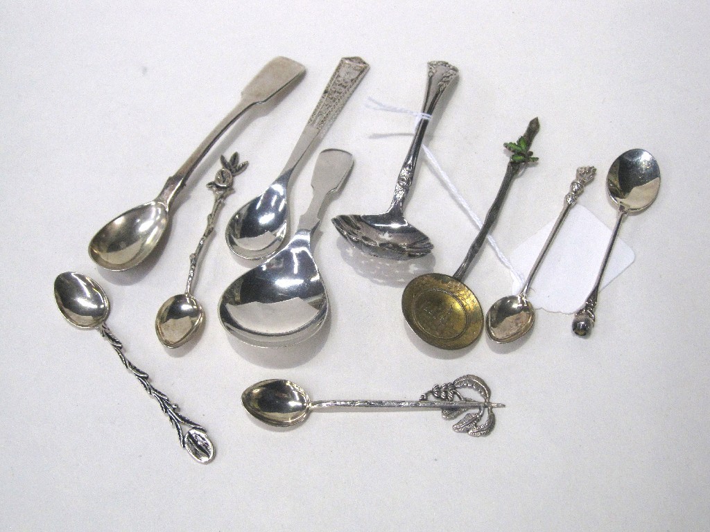 Appraisal: Lot comprising silver caddy spoon and assorted EP and silver