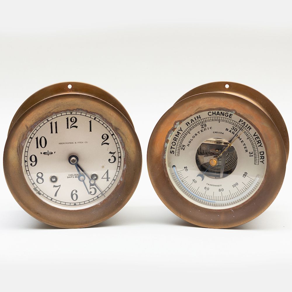 Appraisal: Abercrombie Fitch Chelsea Clock and a Chelsea Holosteric Barometer Abercrombie