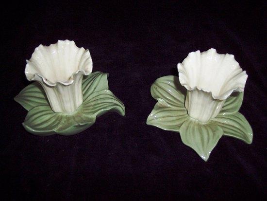 Appraisal: A pair of Grainger Co Worcester ornamental lilies circa