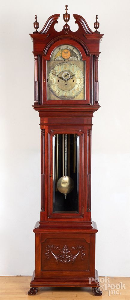 Appraisal: Elite tubular bell mahogany tall case clock Elite tubular bell