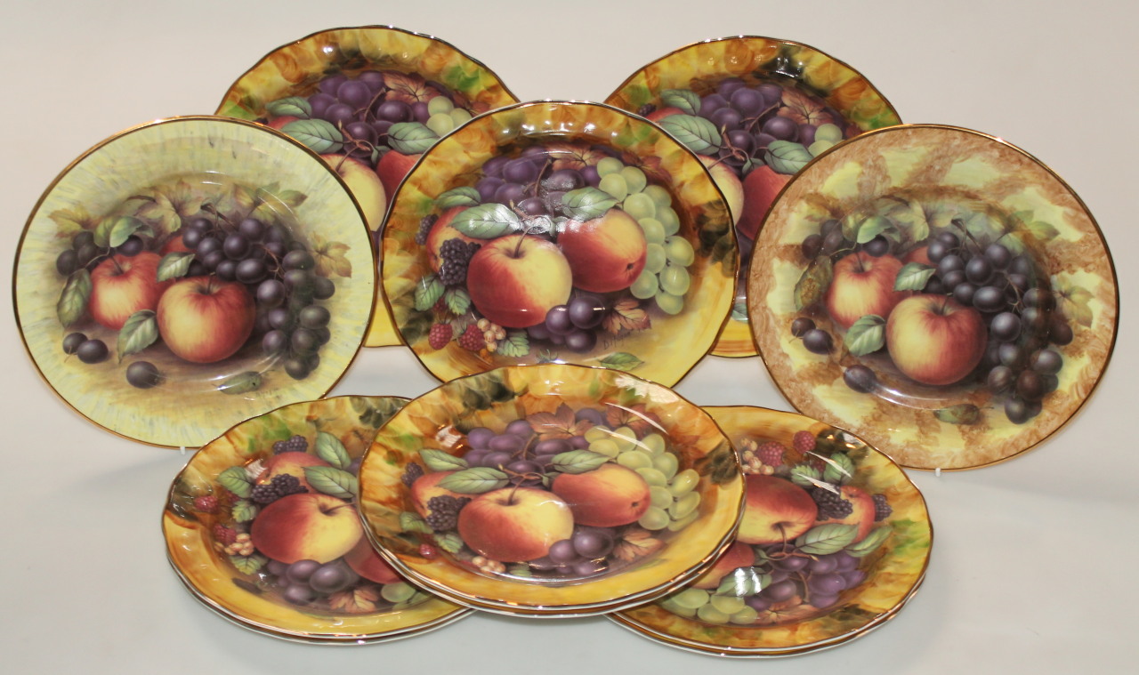 Appraisal: Various thC Hose Street Pottery plates decorated with summer fruits