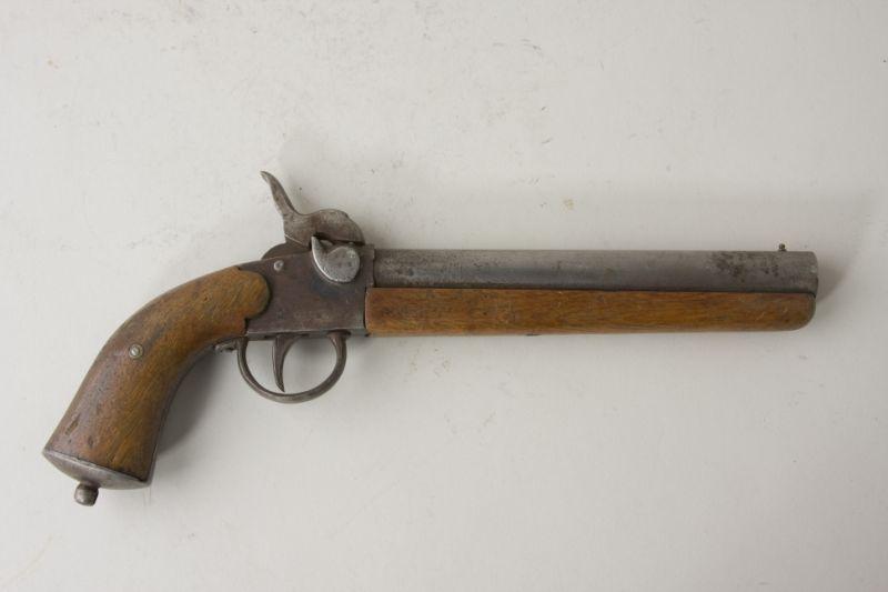 Appraisal: European Single Shot Percussion Pistol mid- th c Barrel with