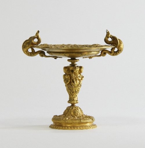 Appraisal: A gilt metal tazza of Renaissance design the circular top