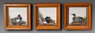 Appraisal: Three Miniature Duck Dioramas Joseph Q Whipple - Canton OHc