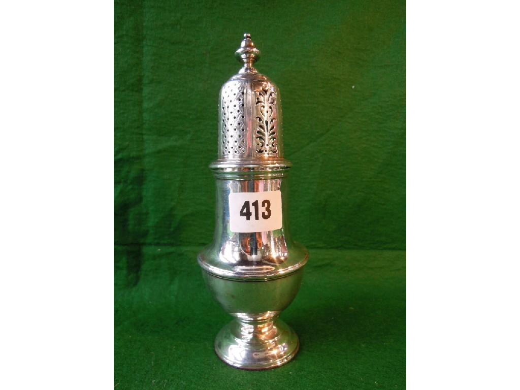 Appraisal: A silver Georgian style sugar shaker made by Asprey London